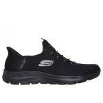 حذاء سكيتشرز سميتس دريم تشيسر سهل الارتداء للنساء باللون الأسود 36 بتقنية سليب انس بدون استخدام اليدين ونعل داخلي من إسفنج ميموري فوم مبرد بالهواء لتوفير أقصى درجات الراحة والسهولة - سكيتشرز