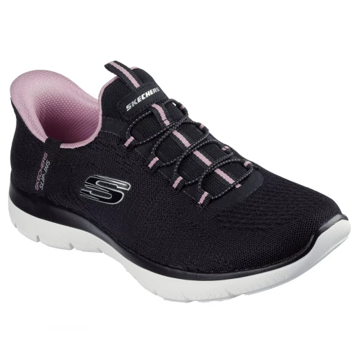 Skechers Women's Summits Dream Chaser Slip-ins with Heel Pillow, Black Engineered Mesh Upper, Fixed Stretch Laces, Air-Cooled Memory Foam Insole, Size 37.5 for Ultimate Comfort - Skechers - Image 3