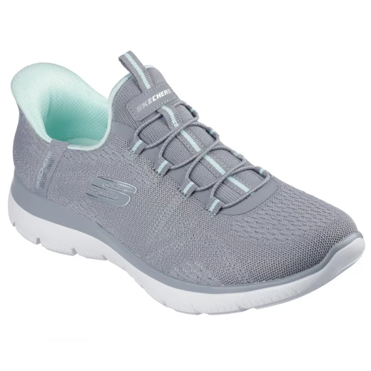 Skechers Women's Summits Dream Chaser Slip-ins Gray Mint Sneakers 40. Hands Free Design, Engineered Mesh Upper, Air-Cooled Memory Foam Insole. Everyday Comfort. - Skechers - Image 3
