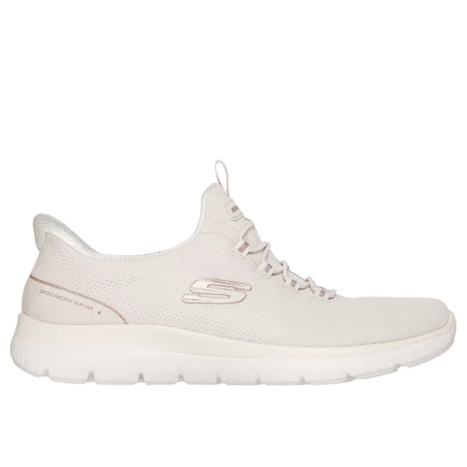 Women's Summits Slip On Sports Shoes Natural 36 Featuring Breathable Mesh Upper, Air Cooled Memory Foam Footbed for Ultimate Comfort and Hands Free Convenience - Skechers - Image 2