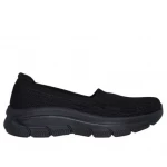 Skechers Women's Modern D'Lux Brunch Bubbles Loafer Shoes Black Textured Knit Upper with Air Cooled Memory Foam Insole Supportive Comfort for Walking Size 37.5 - Skechers