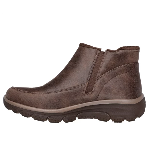 Skechers Women's Easy Going Into Fall Ankle Boots Chocolate Vegan Leather with Chenille Lining Side Zip Closure and Air Cooled Memory Foam Insole Size 38.5 - Skechers - Image 4