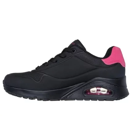 Skechers Women's Uno Pop Back Sneakers Black and Hot Pink 38.5 - Skechers - Image 5