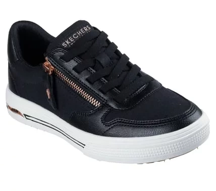 Skechers Arch Fit Arcade Women's Sneakers Black Canvas Design with No Tie Fit and Removable Arch Fit Insole for Comfortable All Day Wear, Size 39, Lightweight Cushioned Midsole - Skechers - Image 3