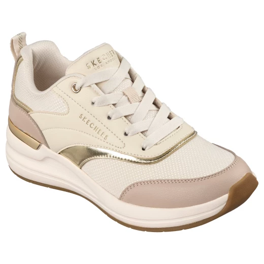 Skechers Billion 2 Monroe Women's Fashion Sneakers Duraleather Natural 38 - Skechers - Image 3