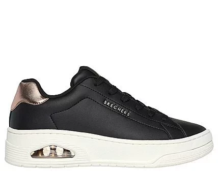 Skechers Street Women's Uno Courted Air Lace Up Sneakers Black Metallic Trim with Air Cooled Memory Foam Insole and Visible Skech Air Airbag Midsole Size 40 - Skechers - Image 8