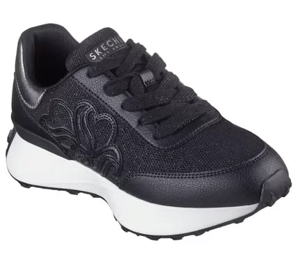 Women's Lingo Black Sneakers with Memory Foam Insole for Superior Comfort and Breathability, Adjustable Laces, and High Traction Rubber Sole, Size 37.5 - Skechers - Image 3