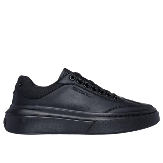 Skechers Women's Cordova Classic All Bright Sneakers Black Duraleather Upper Air Cooled Memory Foam Insole Lace Up Court Style Studded Heel Design Size 39 Machine Washable - Skechers - Image 2