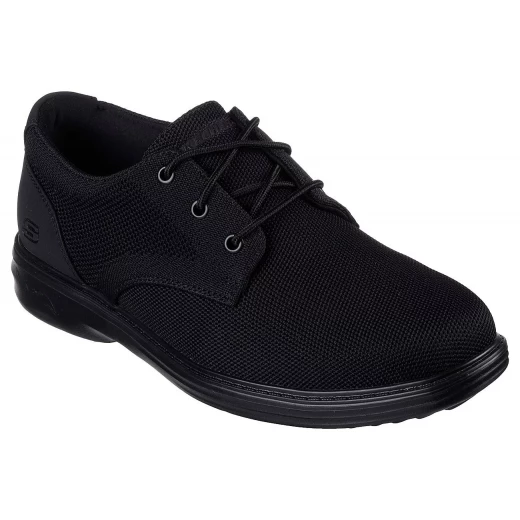 Skechers Arch Fit Ogden Men's Lace Up Shoes Black Knit Upper with Removable Arch Fit Comfort Insole Classic Fit Design Size 41 Formal Semi Formal Comfort Shoes 204743 BBK - Skechers - Image 3