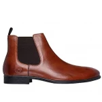 Skechers Men's Trentmore Heights Chelsea Boot Brown Leather Classic Fit with Air Cooled Memory Foam Insole 41 Dressy Versatile Comfortable Easy Wear 204854 COG - Skechers