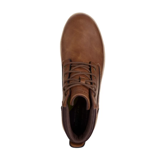Skechers Garlan Men's Waterproof Lace Up Vegan Leather Shoes Brown Size 46 Featuring Charcoal Infused Air Cooled Memory Foam Insole And Goga Mat Arch Cushioning For Support - Skechers - Image 4