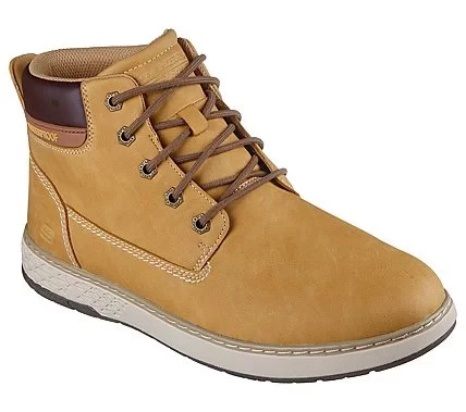Skechers Garlan Deno Men's Waterproof Vegan Leather Shoes Caramel 43 - Skechers - Image 3