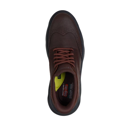 Skechers Hands Free Slip ins Mens Garza Sully Wingtip Leather Shoes Classic Fit with Air Cooled Memory Foam Insole 44 Brown - Skechers - Image 5