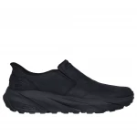 Skechers Men's Hands Free Slip-ins Relaxed Fit Conner Rayne Black Leather Slip On Shoes with Air Cooled Memory Foam Insole Memory Arch Goodyear Rubber Outsole Size 40 - Skechers