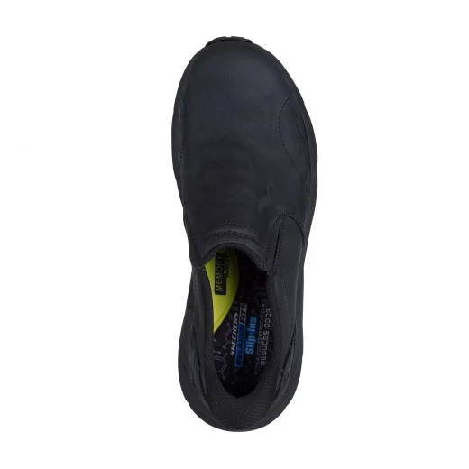 Skechers Men's Hands Free Slip-ins Relaxed Fit Conner Rayne Black Leather Slip On Shoes with Air Cooled Memory Foam Insole Memory Arch Goodyear Rubber Outsole Size 40 - Skechers - Image 4