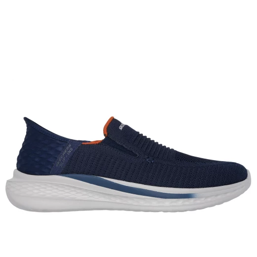 Skechers Men's Slade Slip-Ins Sneaker Navy 41: Effortless Style & Comfort with Air Cooled Memory Foam, Vegan Materials, & Flexible Outsole for Everyday Wear. Easy Slip On Design. - Skechers - Image 2