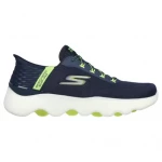 Skechers Men's Go Walk Massage Fit Swedish Massage Slip-ins: Navy Lime 44. Experience hands-free comfort with HYPER BURST cushioning and a massaging midsole for superior support. - Skechers