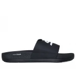 صنادل سكيتشرز ارش فيت هايبر سلايد للرجال، وسادة هايبر برست، وجيدة في أي وقت، بلون أسود مقاس 42.5. توفر راحة فائقة، ودعمًا للقدم، وأداءً في الظروف الرطبة والجافة. - سكيتشرز