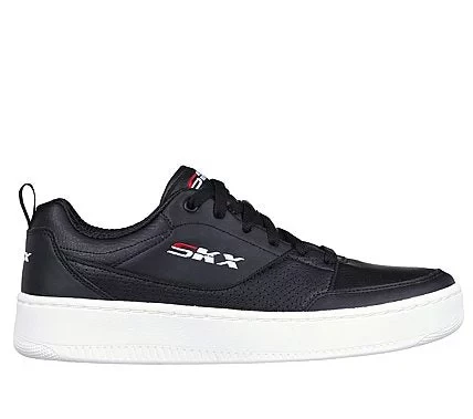 حذاء رياضي سكيتشرز سبورت كورت 92 للرجال أسود جلد صناعي مثقوب علوي شعار SKX نعل داخلي ميموري فوم بتقنية التبريد بالهواء 232472 BKW - سكيتشرز - Image 2