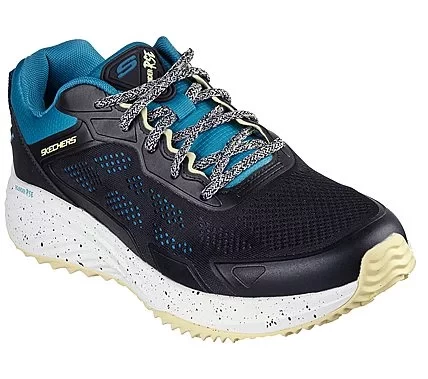 حذاء رياضي رجالي سكيتشرز باوندر آر إس إي أسود تصميم شبكي هندسي سهل الارتداء برباط داخلي مريح مع نعل داخلي من إسفنج ميموري فوم مبرد بالهواء مقاس 42 نمط رياضي للرجال النشطين - سكيتشرز - Image 12
