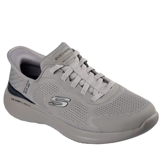Skechers Men's Bounder 2.0 Slip-Ins Taupe Sneakers with Air-Cooled Memory Foam 45, Featuring Hands-Free Design and Heel Pillow for Casual Comfort and Style - Skechers - Image 3