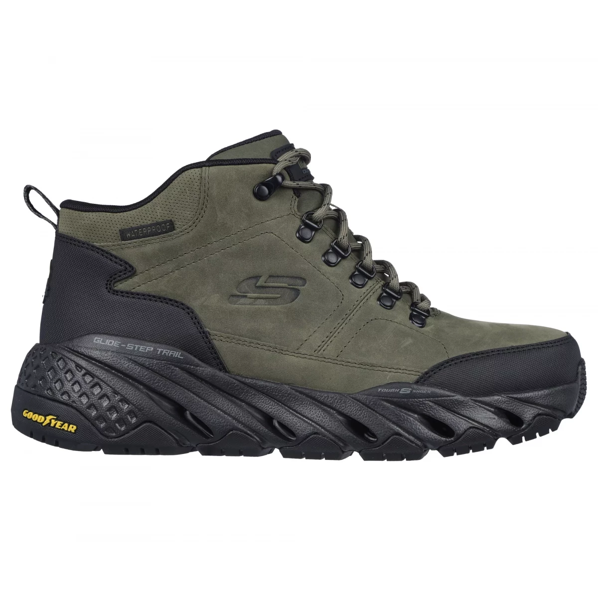Skechers Men\'s‎ 12 Arch Fit Glide Step Black Green Water Repellent Hiking Boots Murdoch main image 3
