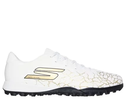 حذاء كرة القدم الرجالي سكيتشرز SKX_01 Gold FG: تصميم خفيف الوزن مع نعل داخلي Move Foam لتوفير أقصى درجات الراحة والأداء على الملاعب العشبية الطبيعية، مقاس 41، أبيض - سكيتشرز - Image 2