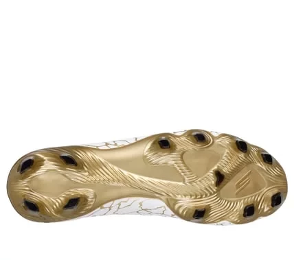 حذاء كرة قدم رجالي SKX_ 1.5 High Academy FG ذهبي/أبيض يتميز بجزء علوي منسوج بتقنية Performance FitKnit وبطانة Move Foam ولوحة TPU لتحسين التحكم مقاس 43/أبيض - سكيتشرز - Image 6
