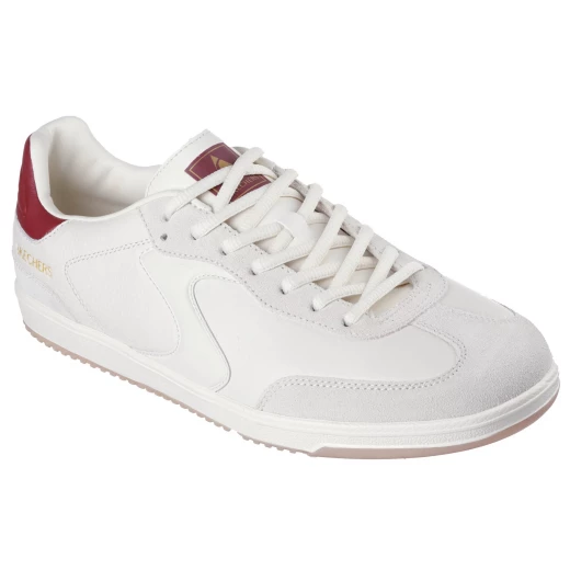 حذاء سكتشرز هوت شوت رجالي كلاسيكي برباط من الجلد السويدي مع شعار 'S' على الجانب ونعل داخلي ميموري فوم مبرد بالهواء مقاس 41 طبيعي أحمر - سكيتشرز - Image 3