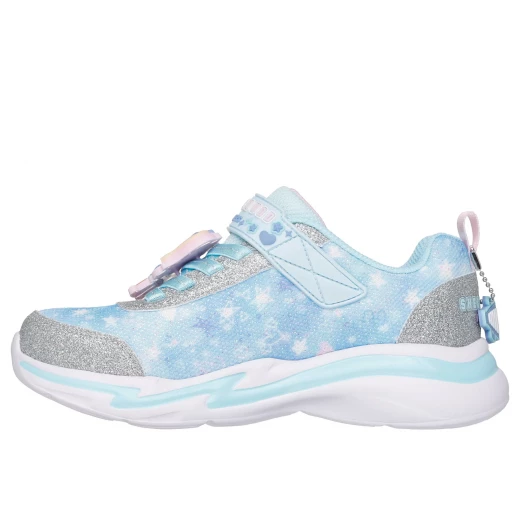 حذاء سنيكرز سكيتشرز للبنات سنيغل فضي متعدد الألوان لامع مقاس 33 - سكيتشرز - Image 5