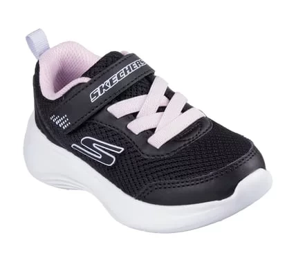 Skechers Girls' Infant Selectors Black Mesh Sport Sneakers with Adjustable Strap and Cushioned Comfort Insole Size 22 Lightweight and Breathable Design for All Day Wear - Skechers - Image 3