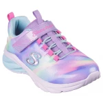 Skechers Girls' Coastline Lavender Mint Athletic Shoes, Stretch Laces, Size 34 - Skechers