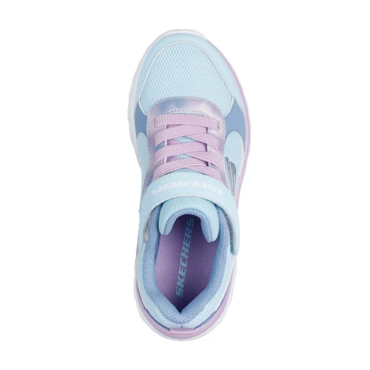 Girls' Boundless Blue Sneakers: Active Kids' Footwear with Panel Upper, Hook and Loop Closure, Cushioned Insole, and Durable Outsole for Size 32 - Skechers - Image 4