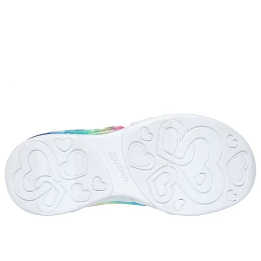 Skechers Girls' Infinite Heart Lights Slip-ins Light Up Shoes with Heel Pillow Technology Ombre Knit Upper Glitter Overlays and 3D Heart Shaped Midsole 32 / Silver - Skechers - Image 4