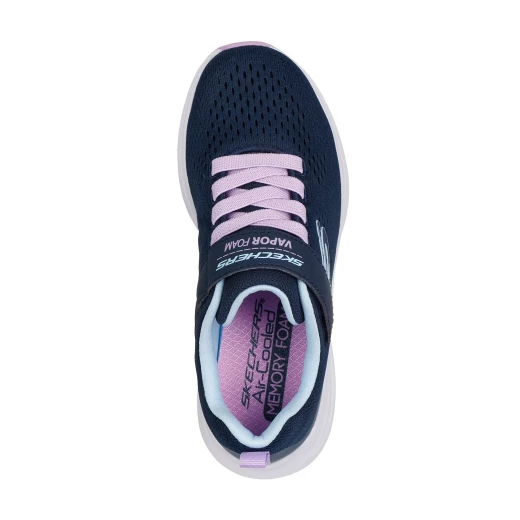 Skechers Girls' Vapor Foam Athletic Shoes Black Size 32 with Breathable Mesh Upper Elastic Laces Adjustable Instep Strap and Air Cooled Memory Foam Insole for Comfort and Style - Skechers - Image 12