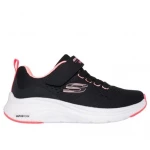 Skechers Girls' Vapor Foam Athletic Shoes Black Size 32 with Breathable Mesh Upper Elastic Laces Adjustable Instep Strap and Air Cooled Memory Foam Insole for Comfort and Style - Skechers