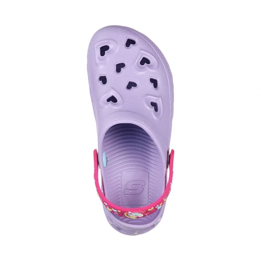 Skechers Girls' Foamies Light Hearted Light Up Clog Lavender Size 36 Slip On Shoes with Flexible Perforated EVA Upper and Convertible Heel Strap for Comfort and Style - Skechers - Image 4
