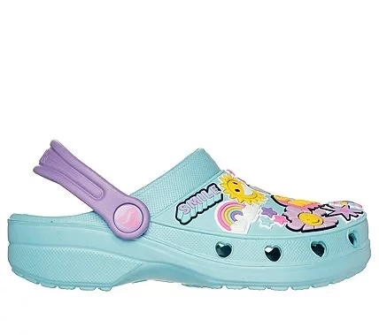 Skechers Girls' Heart Charmer 2.0 Turquoise Clogs with Convertible Heel Strap and Fun Sticker Theme for Sunny Days, Size 36 - Skechers - Image 2