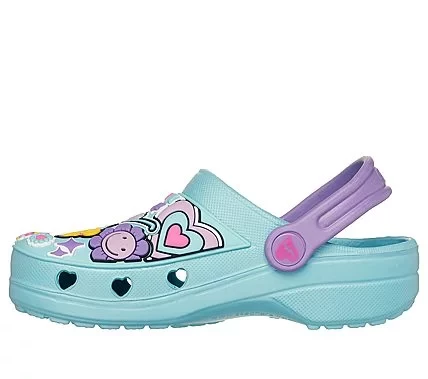 Skechers Girls' Heart Charmer 2.0 Turquoise Clogs with Convertible Heel Strap and Fun Sticker Theme for Sunny Days, Size 36 - Skechers - Image 4