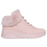 Skechers Girls' Uno Lite Boots Pink Leopard Pattern Design with Faux Fur Trim Size 29 for Stylish and Warm Winter Wear Excellent Comfort for Kids - Skechers