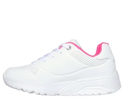 حذاء رياضي Skechers Uno Lite My Drip للبنات بتصميم نجوم قطرات الطلاء، نعل داخلي من إسفنج ميموري فوم المبرد بالهواء، ونعل أوسط مبطن على شكل إسفين، أبيض متعدد الألوان، مقاس 37 - سكيتشرز - Image 5