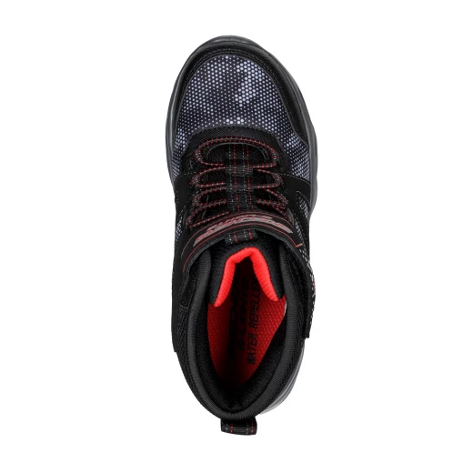 Skechers Boys' Twisted Brights Zerrix Light Up Sneaker Boot Black Red Water Repellent Mesh 33 US Size Sporty Bungee Lace Up Midsole Lightup for Fun Comfortable Athletic Shoes - Skechers - Image 3