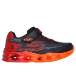 Skechers Boys' Vortex 2.0 Quantroid Light-Up Sneakers with Mesh Upper, Stretch Laces, Instep Strap, Adaptive Closure and Cushioned Comfort Insole - Size 32, Black - Skechers