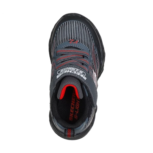 حذاء سكتشرز S-Lights Vortex 2.0 Veltrox للأولاد مضيء: تصميم ثلاثي الأبعاد، نعل داخلي مريح، إغلاق قابل للتعديل، مقاس 26 لون أسود - سكيتشرز - Image 4