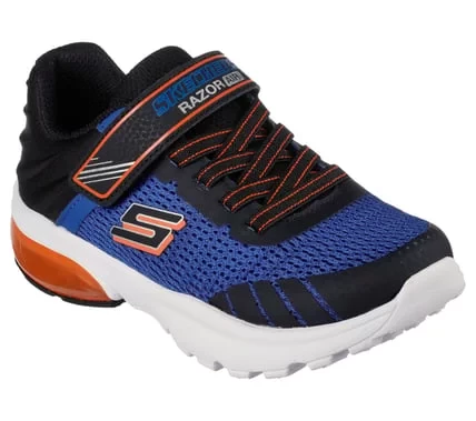 حذاء رياضي للأولاد سكيتشرز ريزور فليكس اير تصميم رياضي شبكي علوي أربطة مطاطية نعل داخلي مبطن خفيف الوزن دعم 33 رويال بلاك - سكيتشرز - Image 2