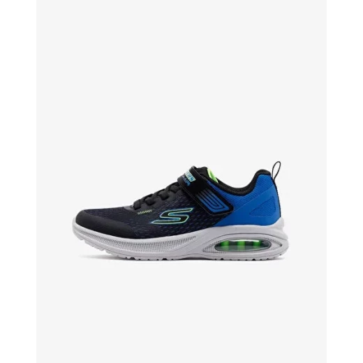حذاء رياضي للأولاد Skechers Microspec Max Advance باللون الأسود، يتميز بنعل أوسط مبطن بالهواء، وأربطة مطاطية، وحزام قابل للتعديل، مقاس 31 للأطفال النشطين - سكيتشرز - Image 4