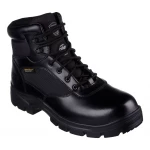 SKECHERS Tactical Work Comp Toe WP Black Leather Boots for Men - Skechers