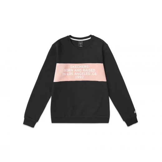 Skechers Women's Black Pullover with Design Details, Featuring a Comfortable Cotton and Polyester Blend, XS Size, Perfect for Everyday Wear and Effortless Style Skechers Women's Black Pullover with Design Details, Featuring a Comfortable Cotton and Polyester Blend, XS Size, Perfect for Everyday Wear and Effortless Style