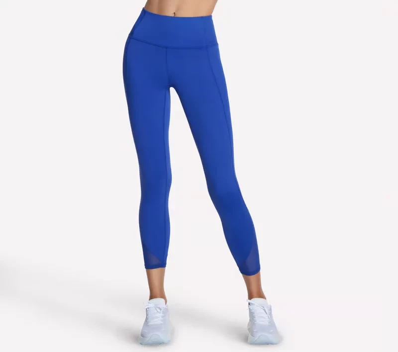 بنطلون ضيق سكيتشرز تمبو 7/8 بخصر مرتفع قماش GO SCULPT أزرق XL - سكيتشرز