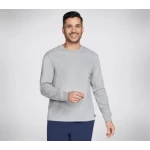 تي شيرت سكيتشرز رجالي بأكمام طويلة سكيتش جيرسي ماكس رمادي قطن عضوي - سكيتشرز